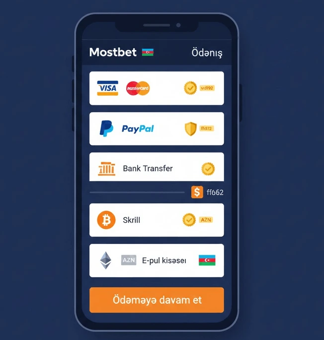 Mostbet ödəniş metodları - Mobil tətbiqdə təhlükəsiz əməliyyatlar